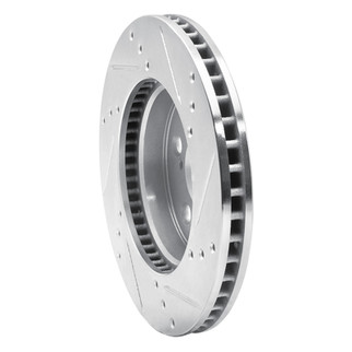 R1 16-22 Toyota Prius Front Left Drilled & Slotted Silver Brake Rotor