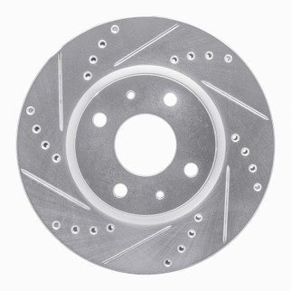 R1 87-94 Mazda 323 Rear Left Drilled & Slotted Silver Brake Rotor