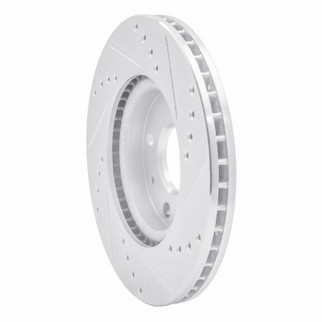 R1 87-94 Mazda 323 Rear Left Drilled & Slotted Silver Brake Rotor