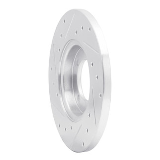 R1 74-87 Dodge COLT Front Right Drilled & Slotted Silver Brake Rotor