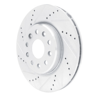 R1 22-25 Jeep Grand Cherokee Front Left Drilled & Slotted Silver Brake Rotor
