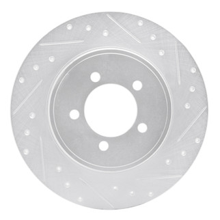 R1 03-05 Lincoln AVIATOR Rear Right Drilled & Slotted Silver Brake Rotor