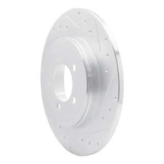 R1 03-05 Lincoln AVIATOR Rear Right Drilled & Slotted Silver Brake Rotor