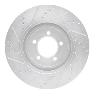 R1 03-05 Lincoln AVIATOR Front Right Drilled & Slotted Silver Brake Rotor