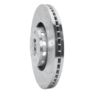 R1 02-05 Volkswagen Passat (USA/Canada) Front Right Drilled & Slotted Silver Brake Rotor