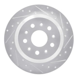 R1 18-25 Jeep Wrangler Rear Right Drilled & Slotted Silver Brake Rotor