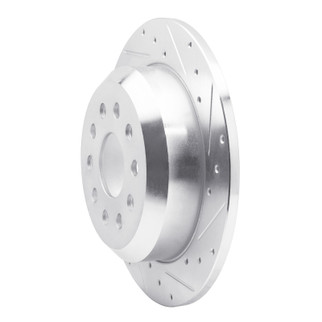 R1 18-25 Jeep Wrangler Rear Right Drilled & Slotted Silver Brake Rotor