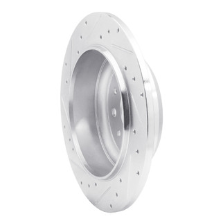 R1 18-25 Jeep Wrangler Rear Right Drilled & Slotted Silver Brake Rotor