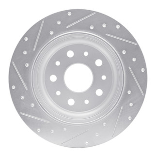 R1 18-25 Jeep Wrangler Rear Right Drilled & Slotted Silver Brake Rotor