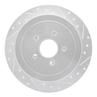 R1 03-11 Lincoln Town Car Rear Right Drilled & Slotted Silver Brake Rotor