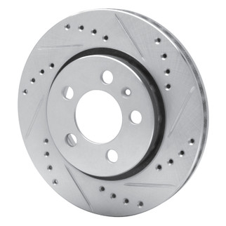 R1 00-06 Audi TT Quattro Rear Right Drilled & Slotted Silver Brake Rotor