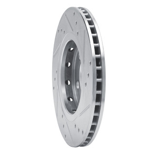 R1 00-06 Audi TT Quattro Rear Left Drilled & Slotted Silver Brake Rotor