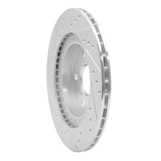 R1 96-03 Toyota RAV4 Front Right Drilled & Slotted Silver Brake Rotor