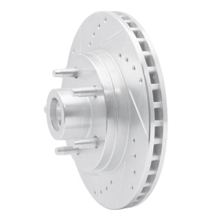 R1 84-87 Lincoln Mark VII Front Left Drilled & Slotted Silver Brake Rotor