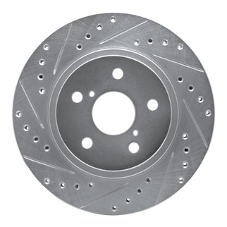 R1 96-03 Toyota RAV4 Front Left Drilled & Slotted Silver Brake Rotor