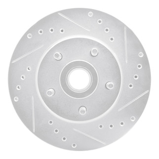 R1 87-92 Lincoln Mark VII Front Right Drilled & Slotted Silver Brake Rotor