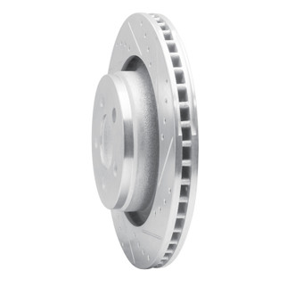 R1 11-12 Jeep Liberty Front Right Drilled & Slotted Silver Brake Rotor