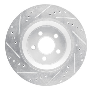 R1 11-12 Jeep Liberty Front Right Drilled & Slotted Silver Brake Rotor