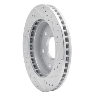 R1 93-98 Toyota T100 Front Left Drilled & Slotted Silver Brake Rotor