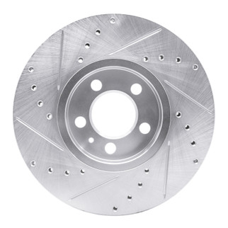 R1 98-18 Audi A1 (Mexico) Front Right Drilled & Slotted Silver Brake Rotor