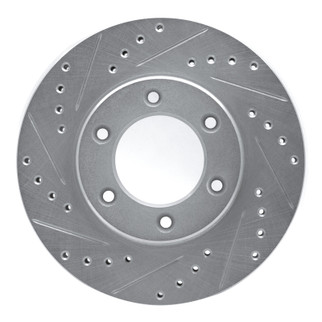 R1 93-98 Toyota T100 Front Left Drilled & Slotted Silver Brake Rotor