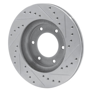 R1 93-98 Toyota T100 Front Left Drilled & Slotted Silver Brake Rotor