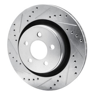 R1 11-12 Jeep Liberty Front Left Drilled & Slotted Silver Brake Rotor