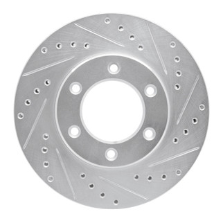 R1 93-98 Toyota T100 Front Right Drilled & Slotted Silver Brake Rotor