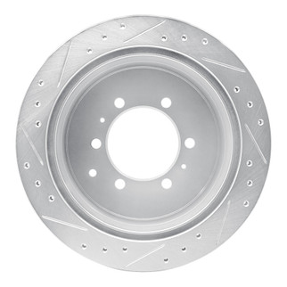 R1 93-97 Lexus LX450 Rear Right Drilled & Slotted Silver Brake Rotor