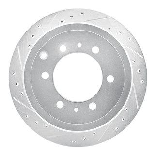 R1 93-97 Lexus LX450 Rear Left Drilled & Slotted Silver Brake Rotor