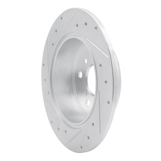 R1 99-03 Lexus RX300 Rear Right Drilled & Slotted Silver Brake Rotor
