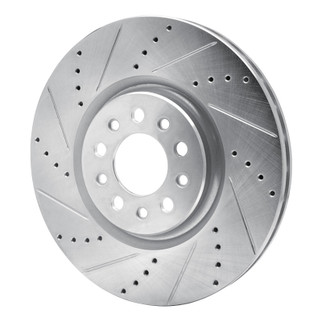R1 14-25 Alfa Romeo Tonale Front Left Drilled & Slotted Silver Brake Rotor