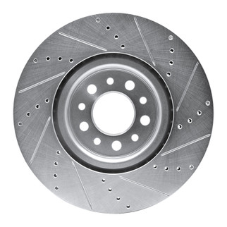 R1 14-25 Alfa Romeo Tonale Front Left Drilled & Slotted Silver Brake Rotor