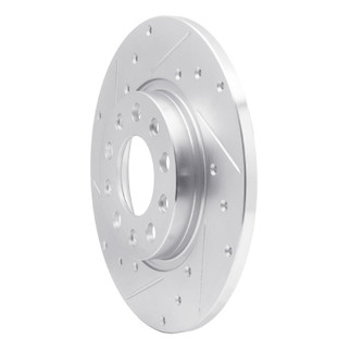 R1 14-22 Chrysler 200 Rear Left Drilled & Slotted Silver Brake Rotor