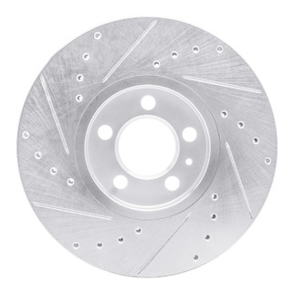 R1 96-98 Volkswagen Passat (USA/Canada) Front Right Drilled & Slotted Silver Brake Rotor
