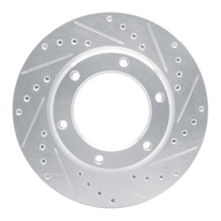 R1 90-92 Toyota Land Cruiser Front Right Drilled & Slotted Silver Brake Rotor