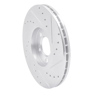 R1 96-98 Volkswagen Jetta Sedan Front Left Drilled & Slotted Silver Brake Rotor