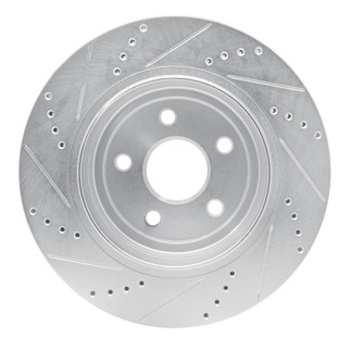 R1 12-25 Dodge Durango Rear Right Drilled & Slotted Silver Brake Rotor