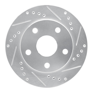 R1 91-94 Toyota Previa Front Right Drilled & Slotted Silver Brake Rotor
