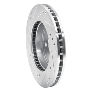 R1 91-94 Toyota Previa Front Right Drilled & Slotted Silver Brake Rotor