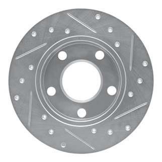 R1 96-05 Audi A4 Quattro Rear Left Drilled & Slotted Silver Brake Rotor