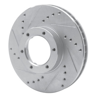R1 89-93 Toyota Pickup Front Left Drilled & Slotted Silver Brake Rotor