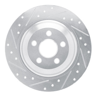 R1 22-25 Ford Maverick Rear Right Drilled & Slotted Silver Brake Rotor