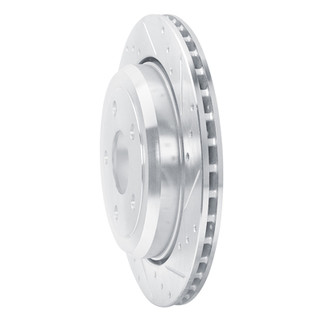 R1 11-25 Dodge Durango Rear Right Drilled & Slotted Silver Brake Rotor