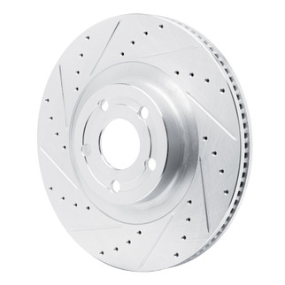 R1 22-25 Ford Maverick Front Left Drilled & Slotted Silver Brake Rotor