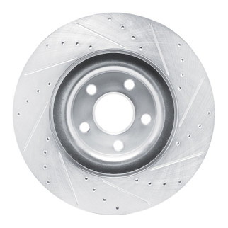 R1 22-25 Ford Maverick Front Left Drilled & Slotted Silver Brake Rotor