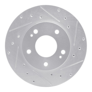 R1 98-98 Eagle TALON Front Right Drilled & Slotted Silver Brake Rotor