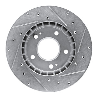 R1 98-98 Eagle TALON Front Left Drilled & Slotted Silver Brake Rotor