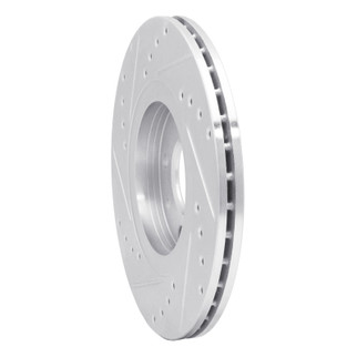 R1 88-89 Eagle Medallion Front Right Drilled & Slotted Silver Brake Rotor