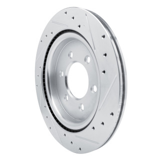 R1 21-25 Ford BRONCO Rear Left Drilled & Slotted Silver Brake Rotor